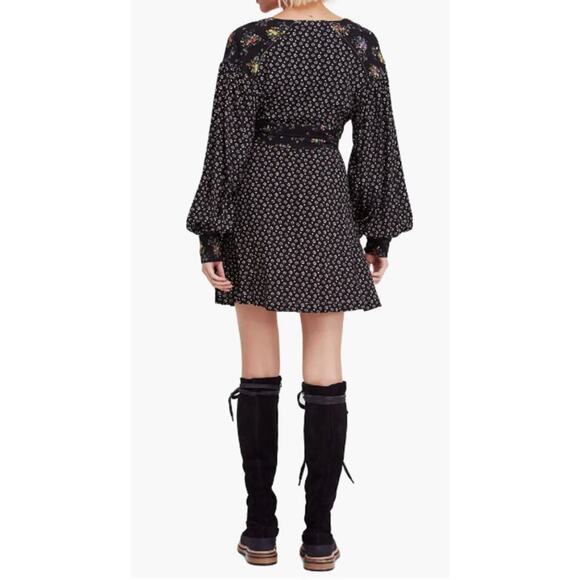 Free People Women's Wonderland Print Floral Patchwork A Line Belted Mini Dress - Picture 2 of 13